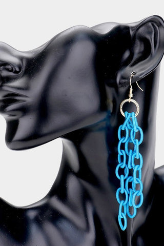 Turquoise Blue Fabric Earrings