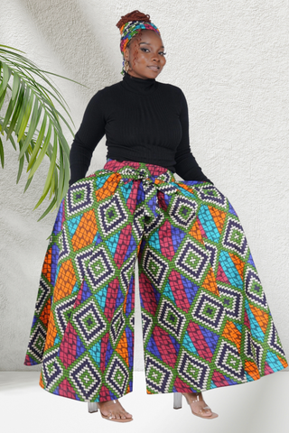 Almasi Vibrant Palazzo Pants w/Pockets