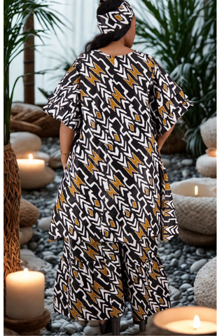 Sura Geometric Print 2 Piece Pants Set 