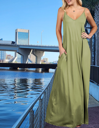 Cool Breeze Maxi Dress w/ Pockets (various colors)