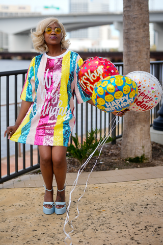 Birthday Chic - Striped Sequin Top