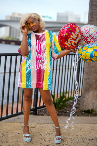 Birthday Chic - Striped Sequin Top