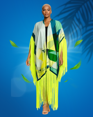 Lime Life Fringe Kimono
