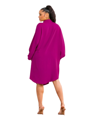 Magenta Breeze Hi-Low Shirt Dress