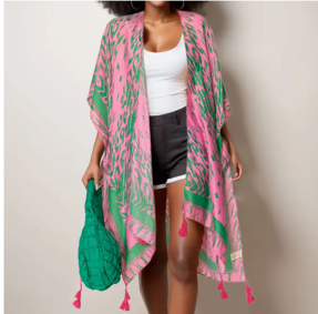 Pink & Ivy Animal Print Kimono