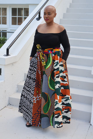 Unique African Ankara Long Maxi Skirt