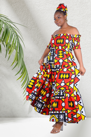 The Asante Print Dress / w pockets