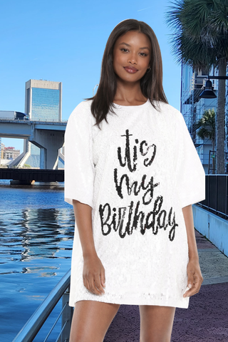 Birthday Chic - White Sequin Top
