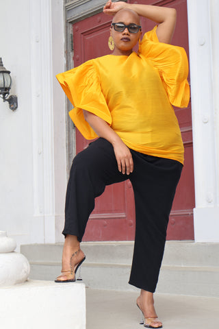 The Dupioni Batwing Sleeve Top I (Gold)