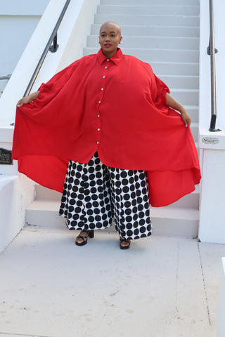 Red Cascade Dress or Top