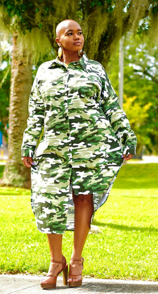 Sistah Soldier Curvy Camo Dress